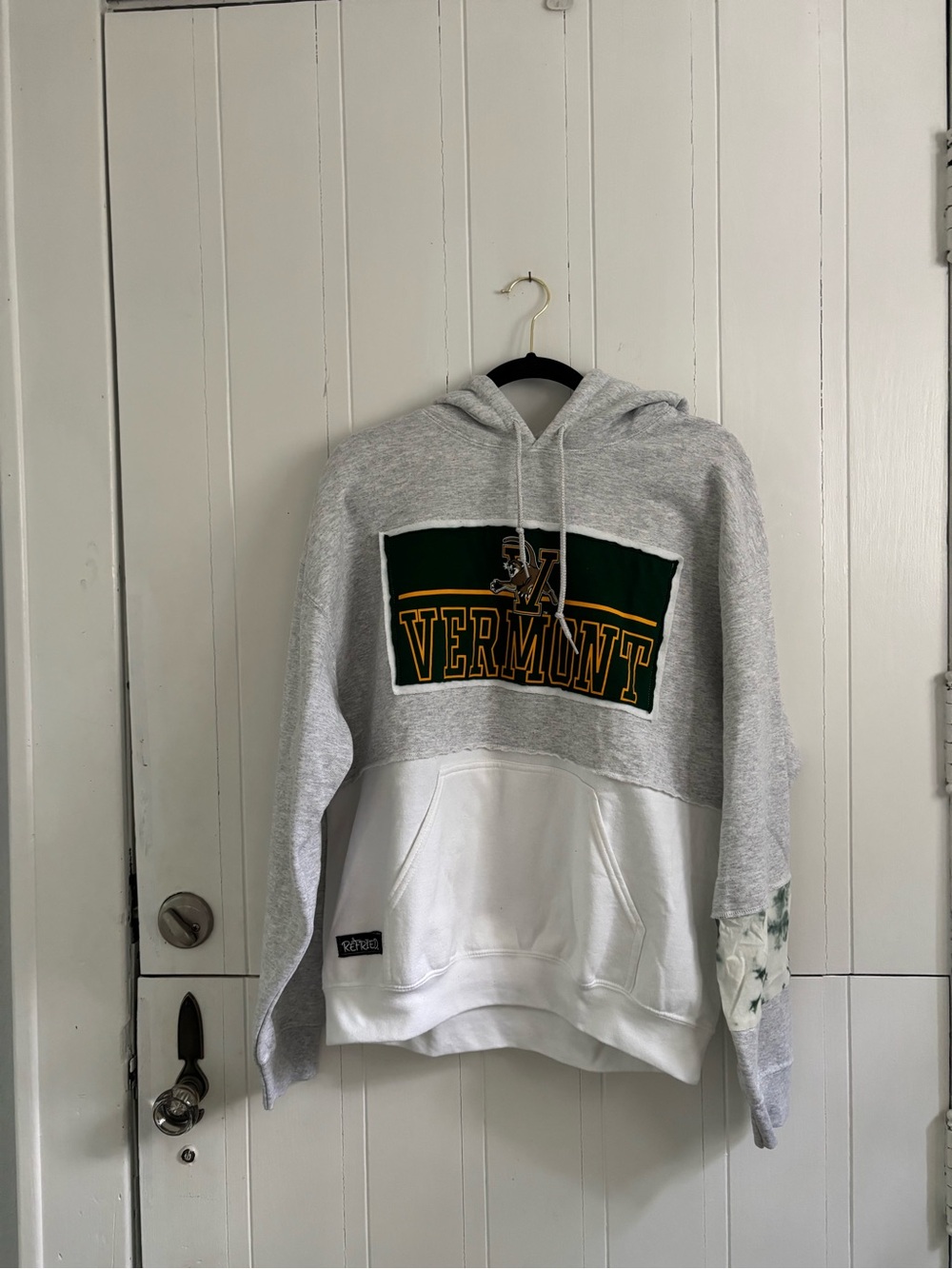 Vermont Colorblock Hoodie Sweatshirt - Gray/White
